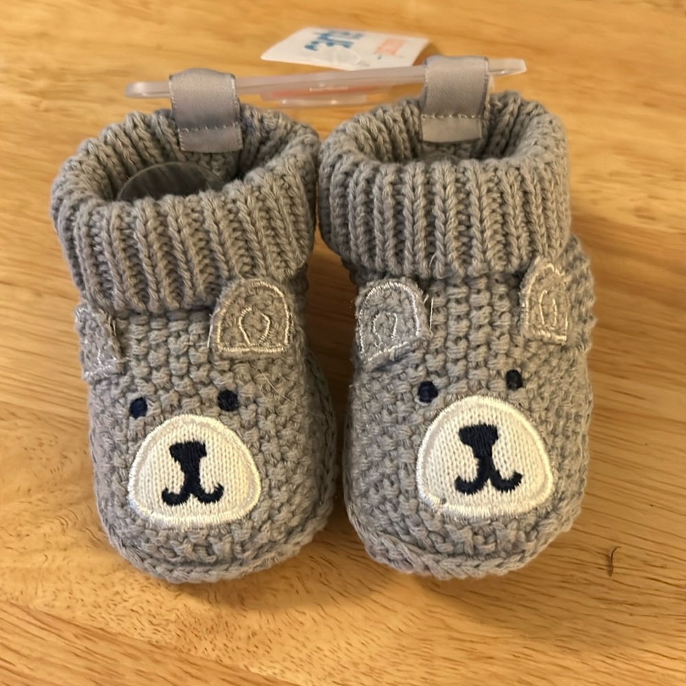 Carters newborn crochet bear shoes